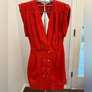 Red Free People Mini Dress | Into Town Mini Dress | Size Small | New